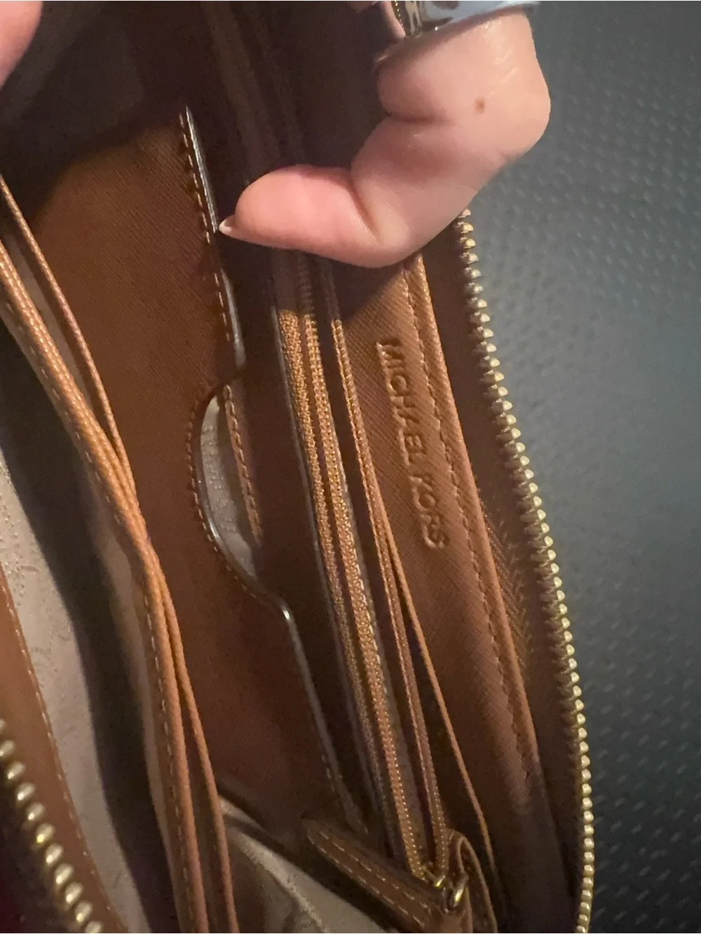 MICHAEL Michael Kors Tan Zip-Around Wristlet Wallet